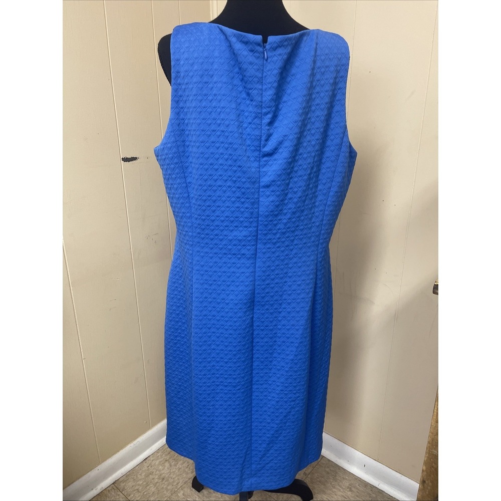 Pappagallo Women's Sleeveless Dress Size 16, Lined, Blue With Gold Trim - Picture 3 of 4